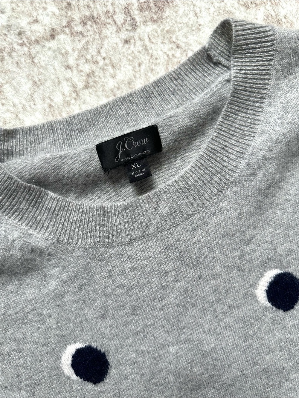 J.Crew Everyday Cashmere Crewneck Sweater with Intarsia Dot - Picture 4 of 6